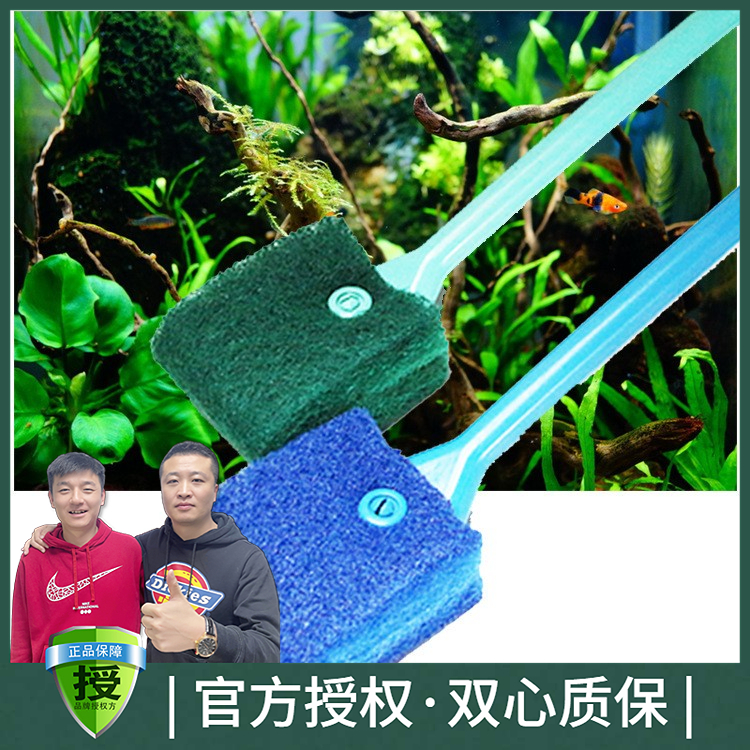黑蜗牛鱼缸刷长柄刷子双面清洁刷水族箱缸擦龟缸清洁用