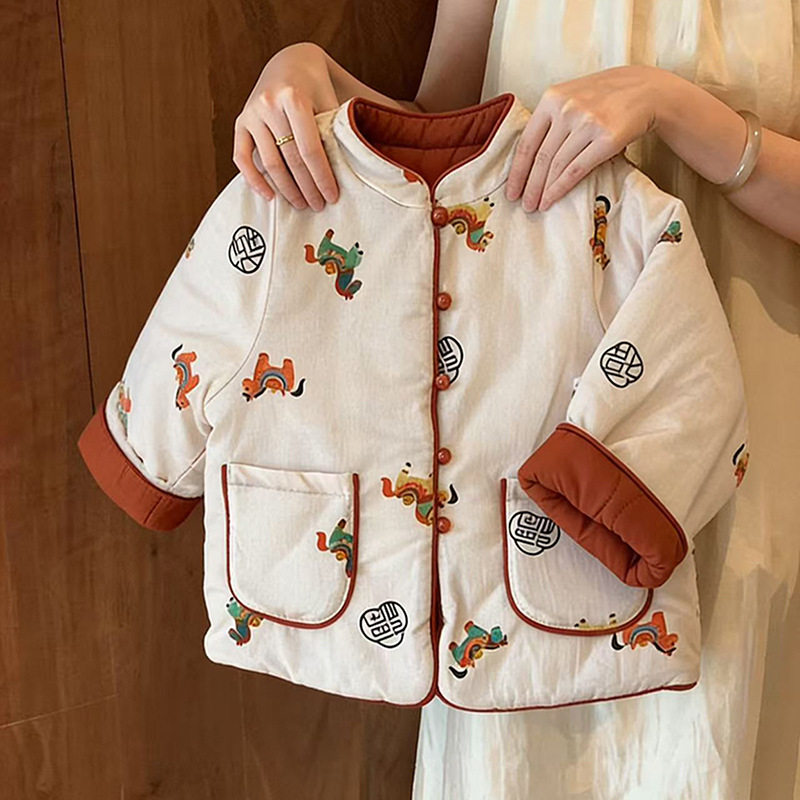 国风宝宝年服男女童冬款新中式夹棉加厚两面穿拜年服棉袄棉服上衣,童装/婴儿装/亲子装,唐装,淘宝优惠券,粉丝福利购,淘宝优惠卷