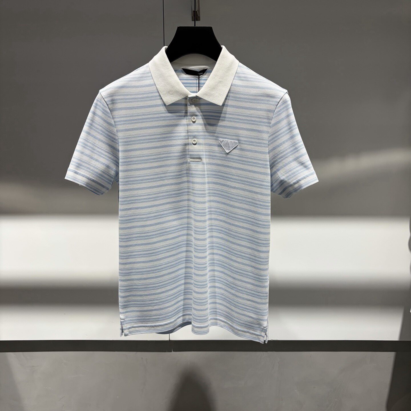 VERRI 26春夏新款logo字母三角标贴布条纹男士翻领短袖POLO衫