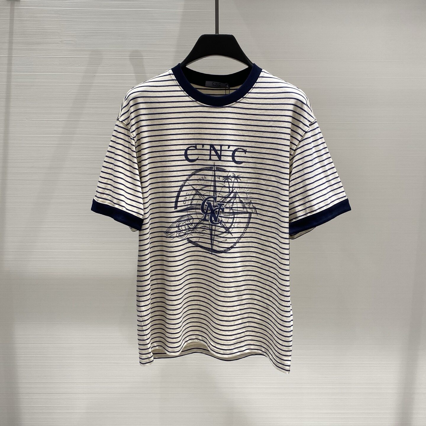 26春夏新款 CNC男士logo字母椰树海浪星标印花条纹短袖T恤 262073