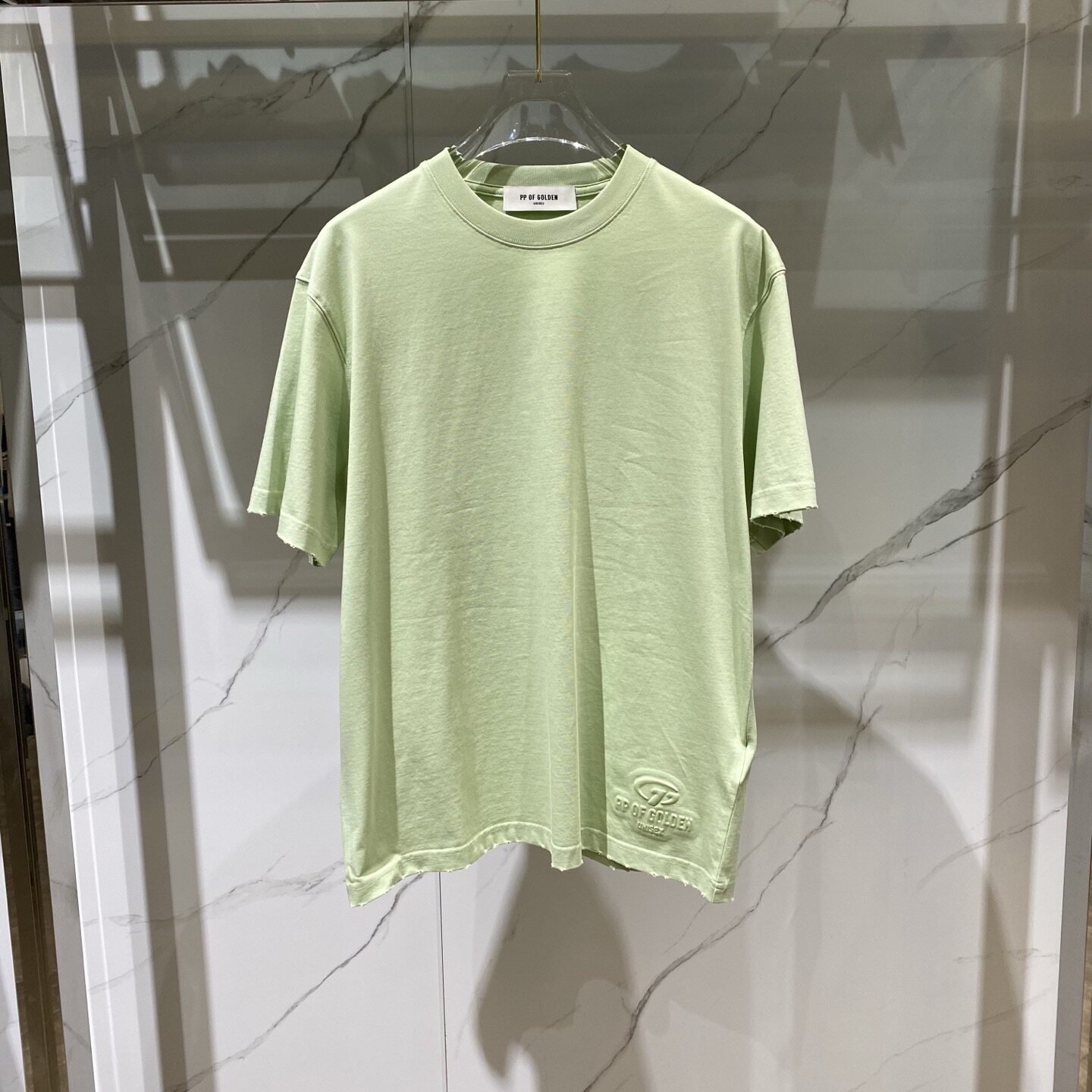 PP OF GOLDEN 26春夏新款logo字母立体印花男士短袖T恤622657