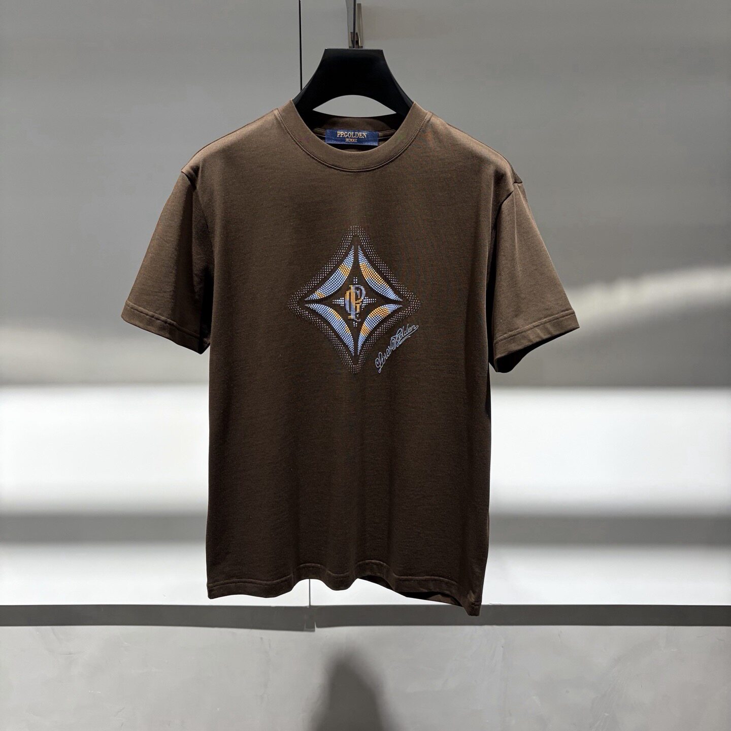 PP.GOLDEN 26春夏新款彩色logo字母立体印花时尚男士短袖T恤