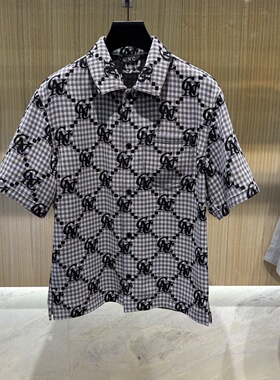 CNC 26春夏新款logo字母满身印花男士短袖衬衫外套 2120AC
