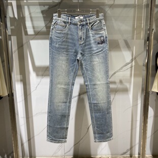 直筒牛仔裤 26春夏logo字母老佛爷烫钻刺绣男士 Lagerfeld Karl