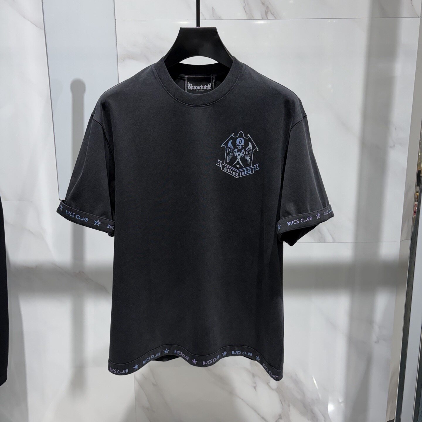 Dartin Bonaparto 26春夏双刀翅膀骷髅头logo字母印花男士短袖T恤