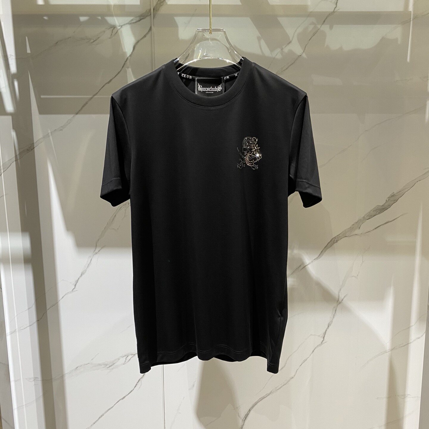 Dartin Bonaparto 26春夏双刀骷髅头烫钻logo字母贴布男士短袖T恤