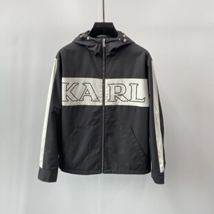 连帽棉夹克外套09148 老佛爷logo字母印花男士 特惠Karl Lagerfeld