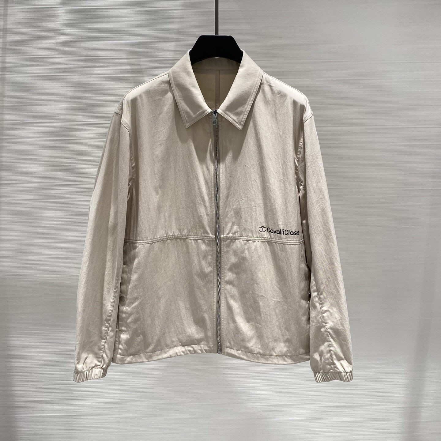 Cavalli Class 26春夏新款logo字母印花手臂织带条纹男士夹克外套