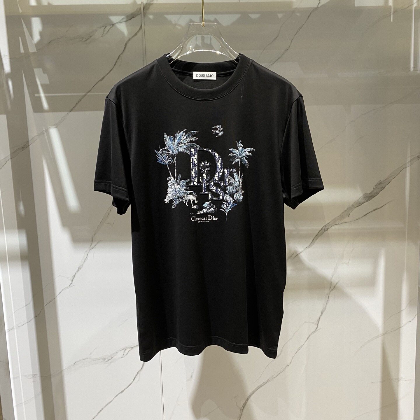 DOSERMO 26春夏新款logo字母椰树燕子小猫印花男士短袖T恤