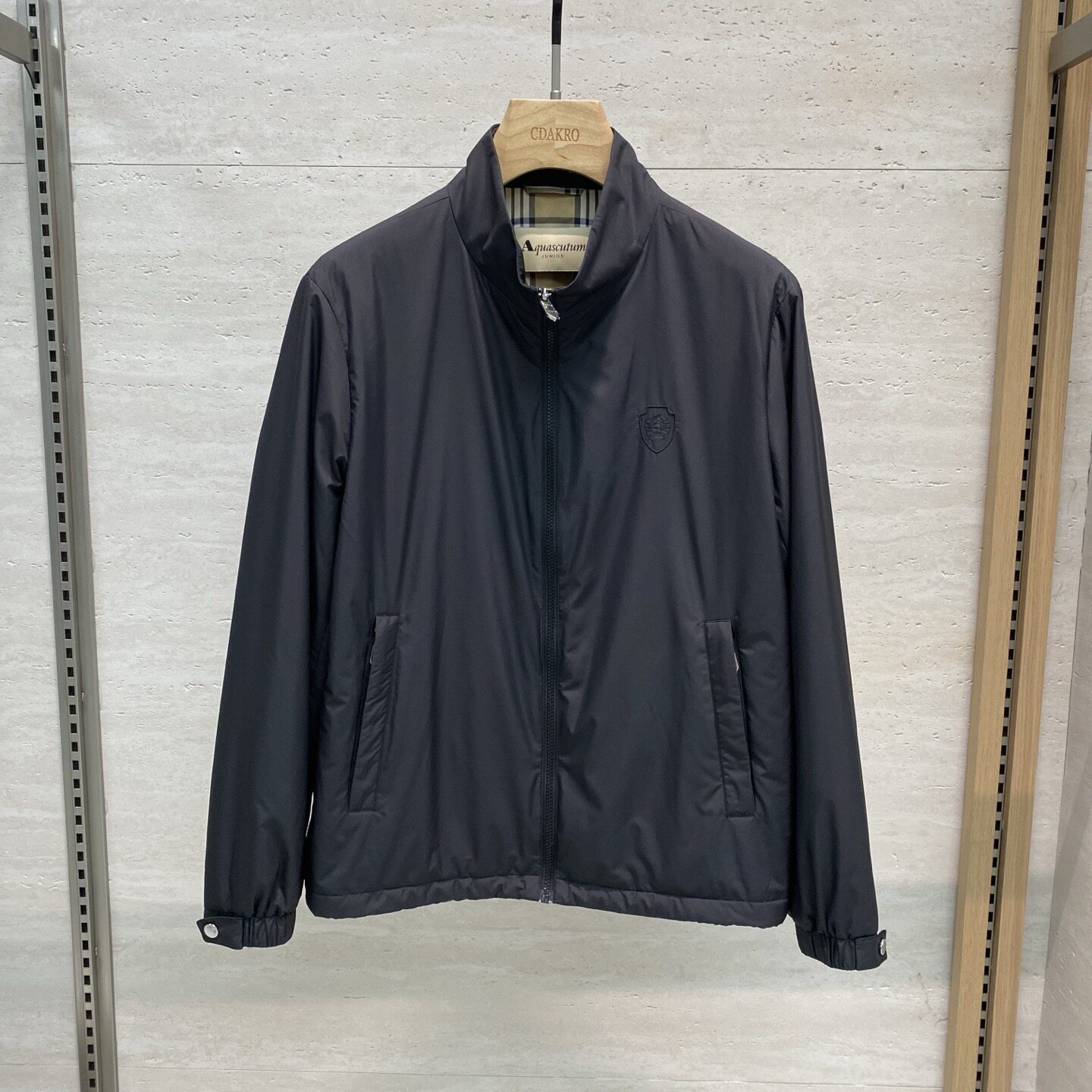 Aquascutum雅格狮丹 26秋冬新款logo刺绣男士棉夹克外套 300265