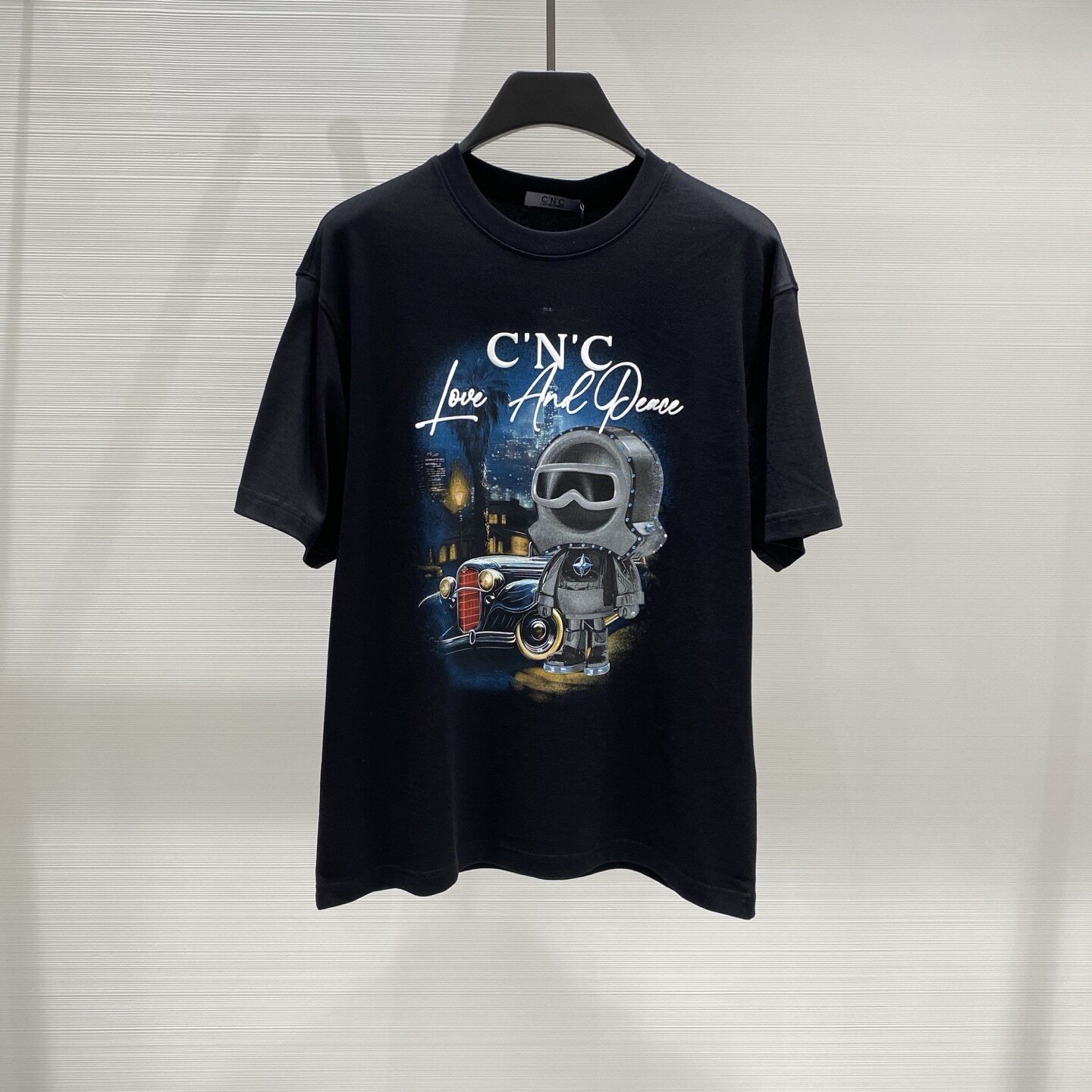 26春夏新款 CNC男士卡通人物汽车夜景logo字母印花短袖T恤 262036