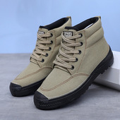 劳保鞋 野外帆布鞋 高帮耐磨防滑工作鞋 军训胶鞋 男户外解放鞋 作训鞋