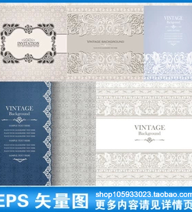 欧式淡雅婚礼背景请柬迎宾感谢卡片名片吊牌模板矢量设计素材A421