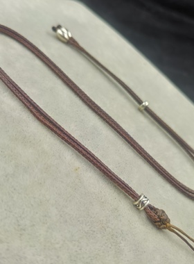 纯手工精编真丝蜡绳黄金蜜蜡琥珀玉佩翡翠唐卡佛牌吊坠挂绳项链绳