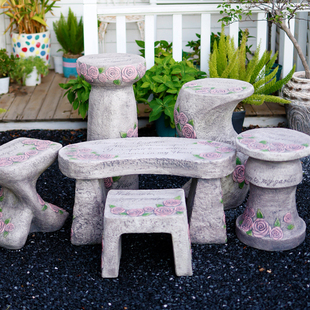 饰布置花架罗马柱矮凳 户外庭院创意花盆底座仿石墩子花园阳台装