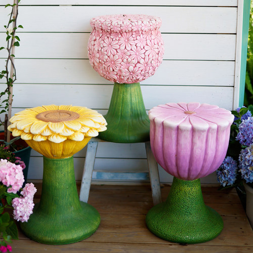 庭院花盆底座创意装饰摆件户外花园阳台造景布置花架小矮凳子椅子