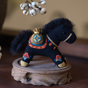 2026马年新款生肖马手工DIY立体刺绣马上有钱车挂件摆件材料包