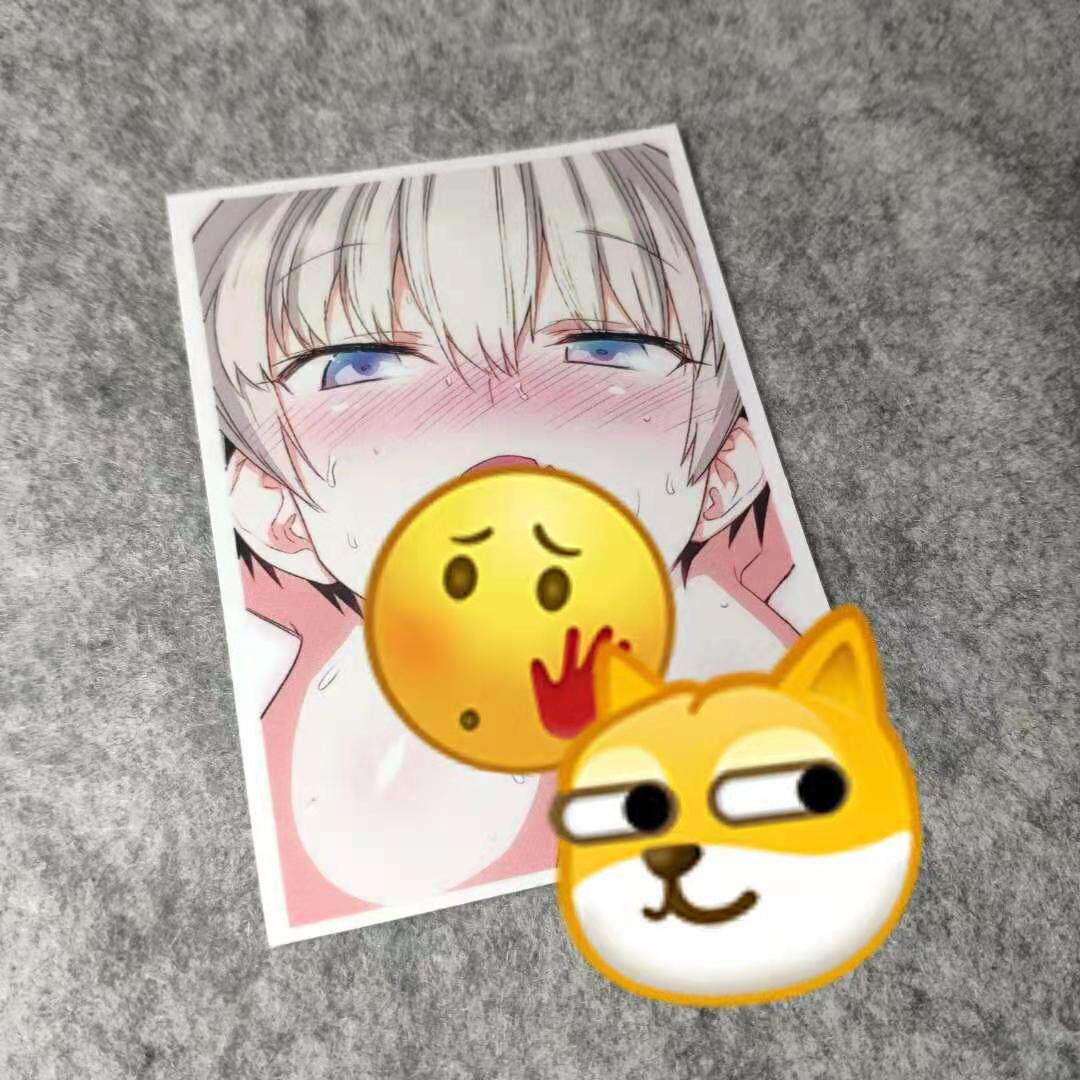 改装痛车潮流二次元动漫汽车摩托贴纸吐舌头侧窗挡划痕烫画d1906