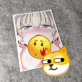 改装 动漫汽车摩托贴纸吐舌头侧窗挡划痕烫画D1906 痛车潮流二次元