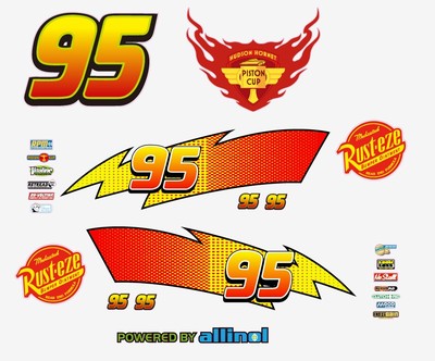 汽车总动员闪电麦昆 全车贴纸拉花 改色膜涂鸦通车 95号活塞杯贴