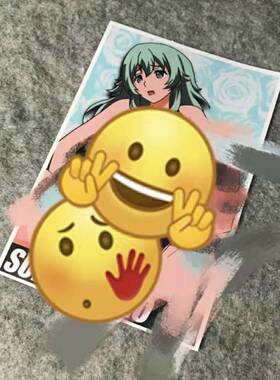 日系JDM汽车摩托改装车后窗痛车贴花HF二次元划痕遮盖D819