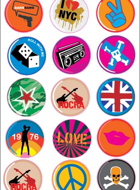 a4版贴纸 切割 个性车贴 轮毂盖贴纸 5.4CM 防水贴画122