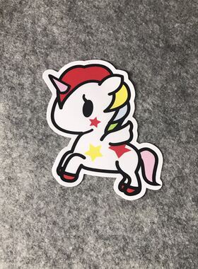 潮流潮牌汽车摩托车贴小白马贴