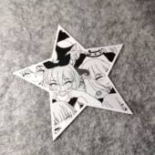 痛车潮流改装 二次元 动漫汽车摩托贴纸侧窗挡划痕烫画D1878