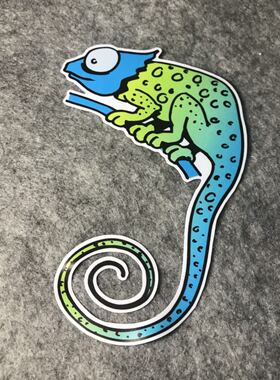 变色龙实习卡通汽车摩托改装hf车贴窗划痕遮挡漂移MOTO机机D783