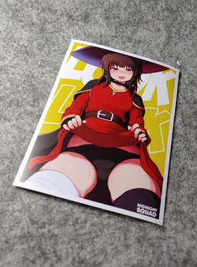 日系红衣小魔女二次元改装机车摩托贴滑板卡通遮痕个性车贴D2155