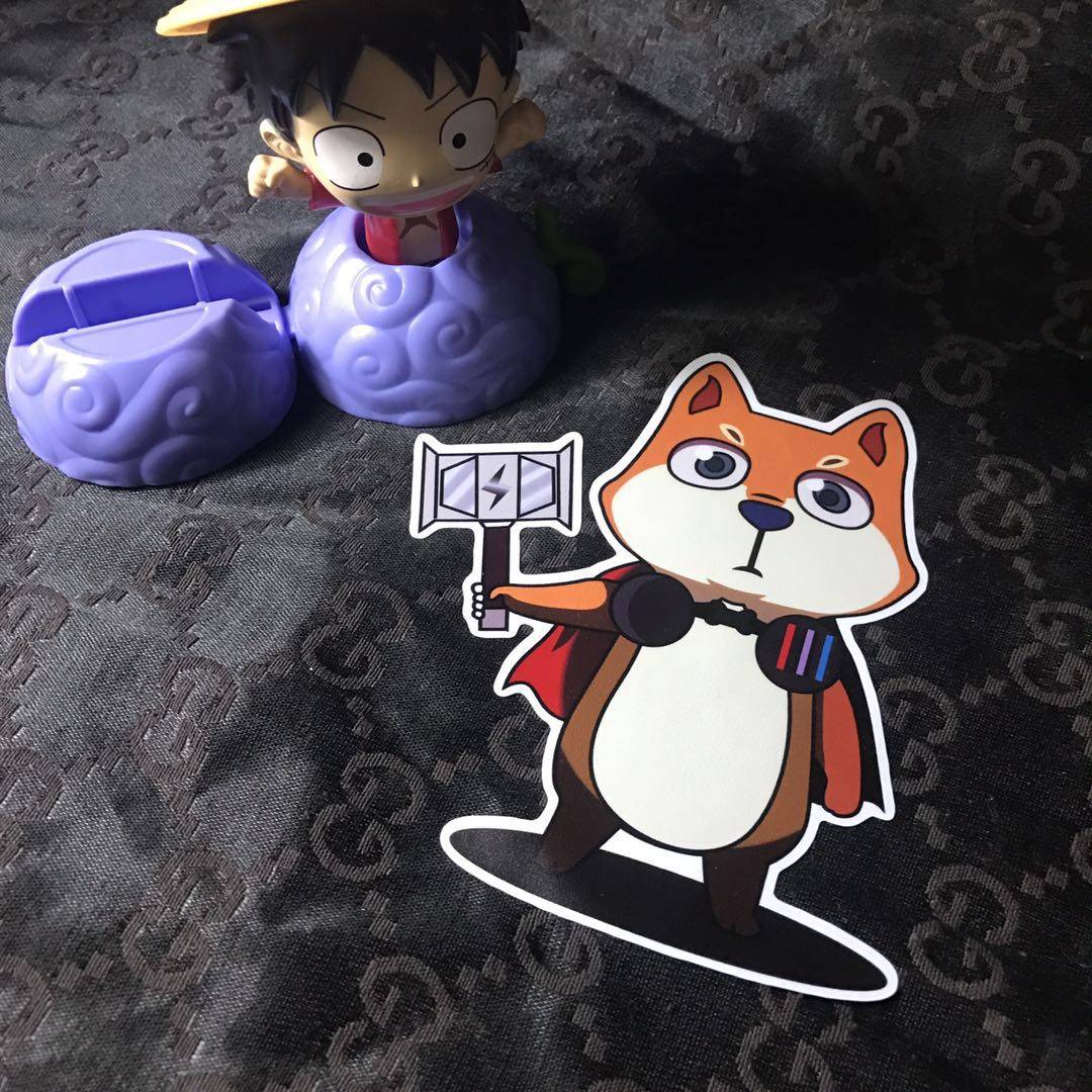 狗狗雷神卡通可爱托尔汽车摩托贴滑雪板滑板箱贴极限车贴贴花d168