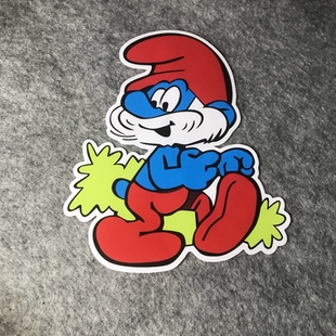 改装 车贴汽车摩托车贴蓝精灵蓝爸爸卡通车贴贴划痕车贴漂移贴D435