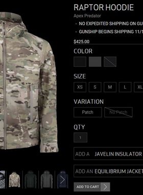 TAD总代理Raptor限量款迅猛龙硬壳MC迷彩冲锋衣轻量化防水男现货