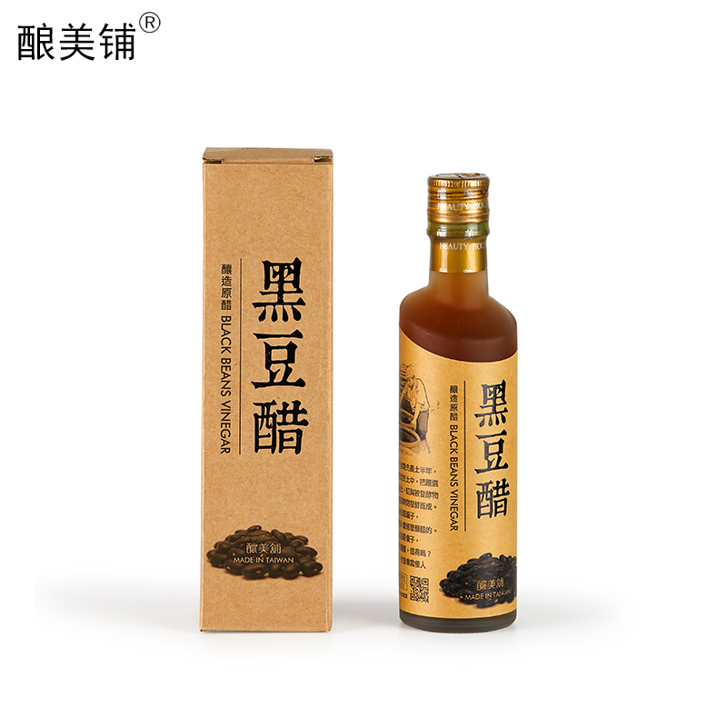 台湾酿美铺黑豆醋酿造无添加醋饮品 需稀释醋泡黑豆250ml