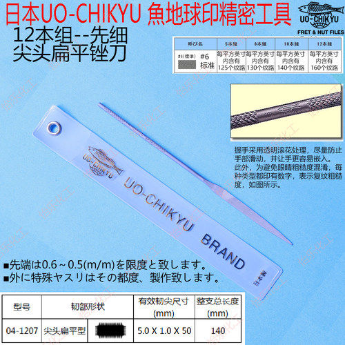 BMC鱼地球印140尖头平锉04-1207