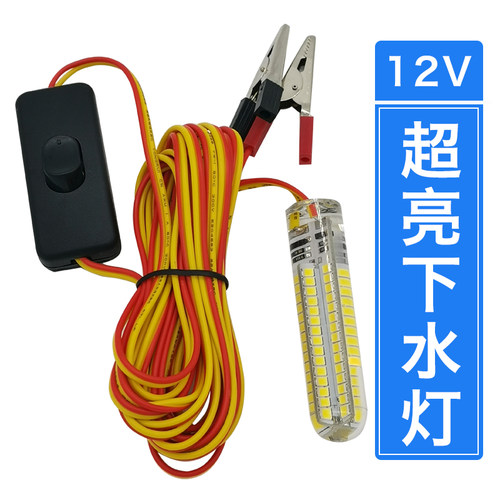 抄网杆灯12V电瓶照鱼诱鱼灯