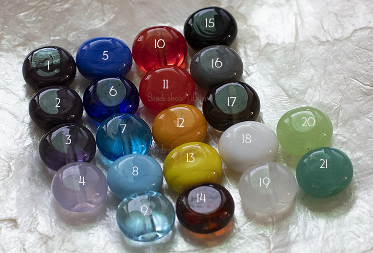 diy手工手作耳环材料彩色扁圆可爱玻璃珠 多色入