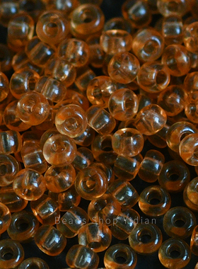 diy手工手作耳环串珠刺绣材料透明感橙色捷克米珠 8/0