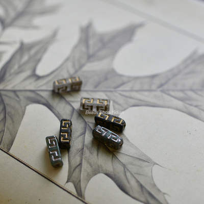 长方小珠描金复古做旧感捷克珠