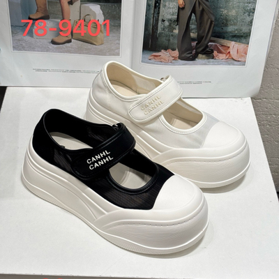 诗路花语2026夏款时尚魔术贴松糕厚底小白鞋休闲玛丽珍鞋78-9401