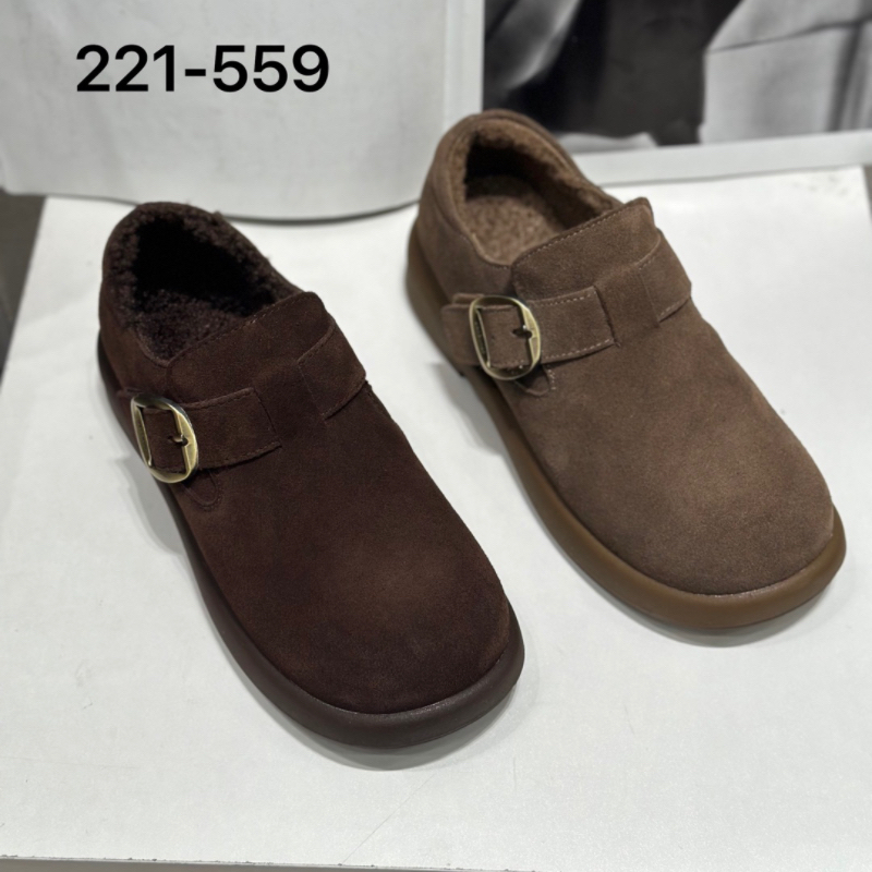 诗路花语春天2025冬款加绒百搭舒适休闲女鞋勃肯鞋女棉鞋211-559