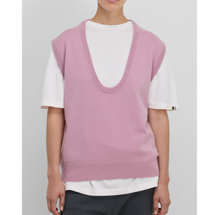 百搭大U领羊绒针织无袖 外贸尾单 时尚 男女同款 马甲 荷兰单北欧