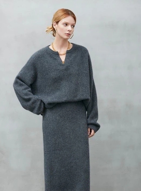 秋冬女士拉绒拉毛软糯舒适保暖百搭羊绒针织半身裙中长裙