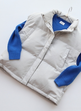 特价秋冬女士白鸭绒叠穿外穿立领保暖拉链坎肩宽松马甲外套上衣