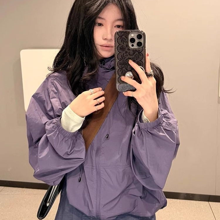 美式防晒衣女款夏季2026新款户外薄款休闲宽松小个子冲锋衣防晒服图片