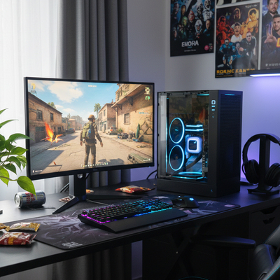 华硕i5 14600KF/RTX5060电脑主机游戏九州风神CH170立式组装整机