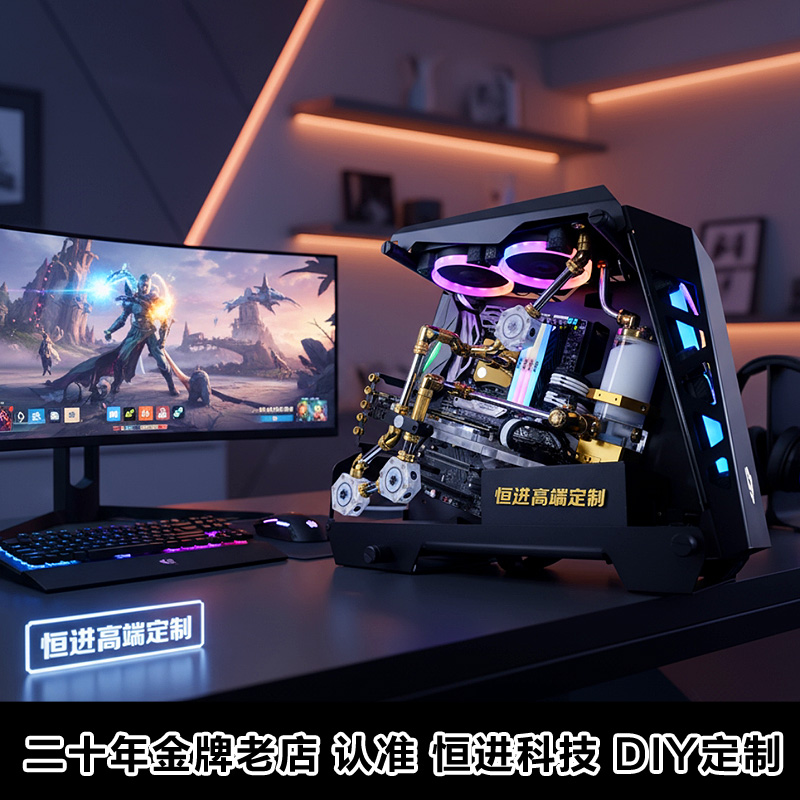 电脑主机全套组装机水冷直播