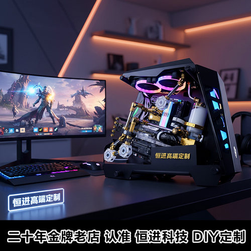 恒进科技大客户DIY电脑主机水冷全套装机I7组装吃鸡直播全套电脑 - 封面