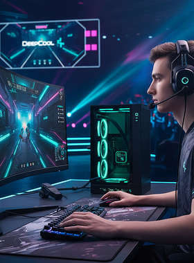 九州风神CH270立式桌面电脑机箱温度显示支持360水冷MATX背插简约