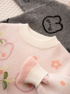 卡通纯山羊绒衫双层加厚